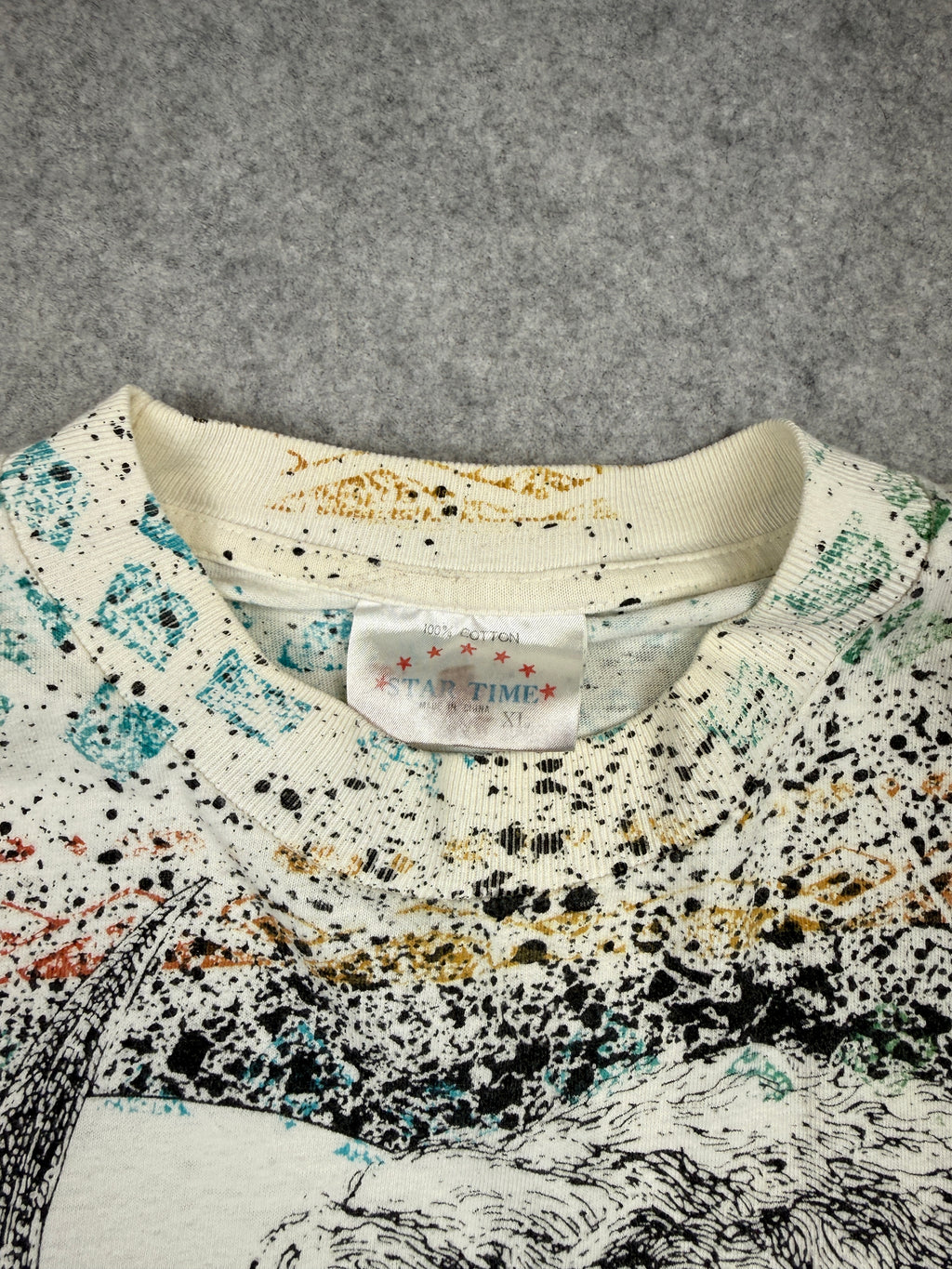Vintage Native American Chief AOP Tee White