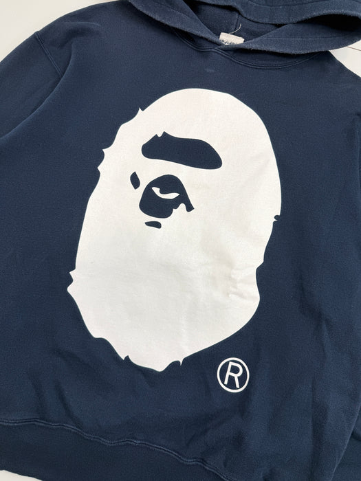 BAPE Big Ape Head Logo Hoodie Navy (USED) | Vitnage Clothing Store Canada