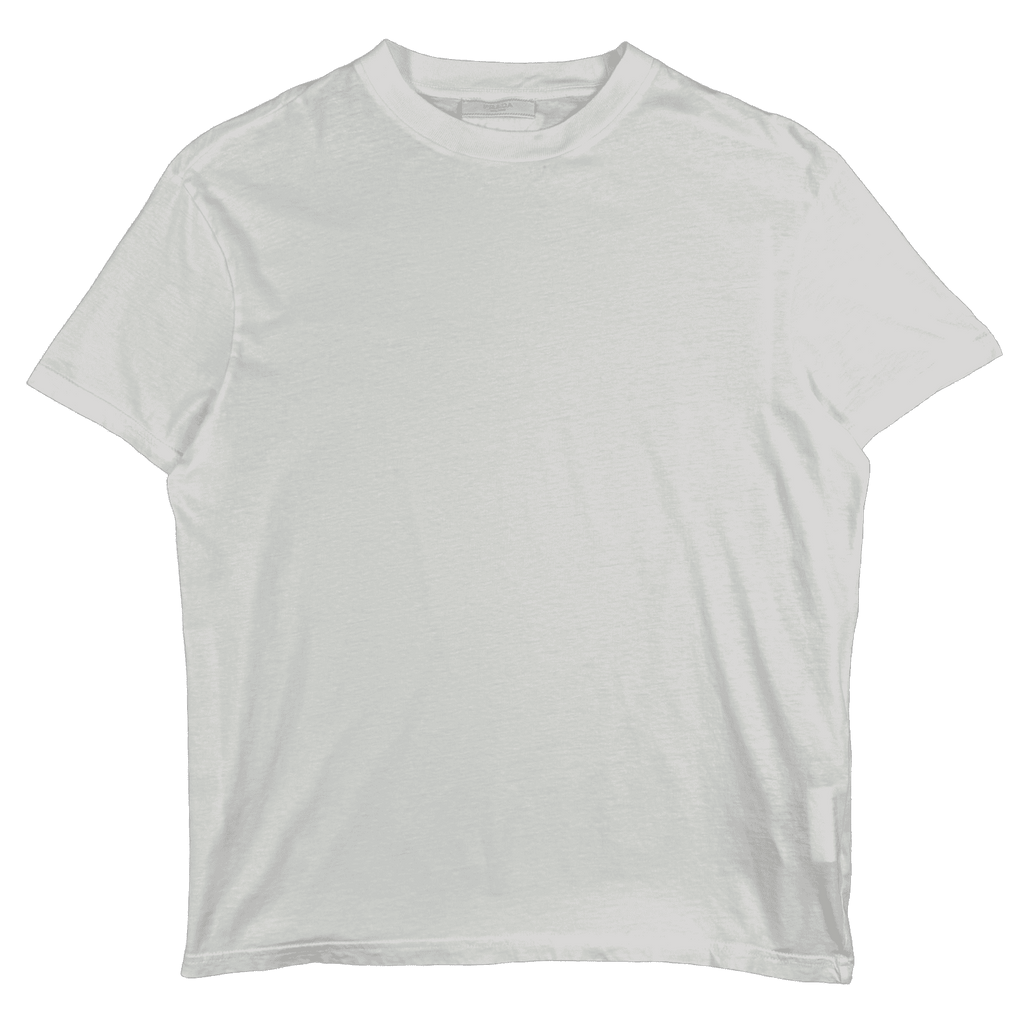 Prada Triangle Blank Logo Crew Tee White (USED)