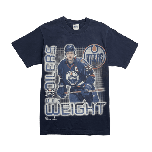 (M) Vintage 90s Edmonton Oilers Doug Weight Tee Navy | Vintage Clothing Store Canada