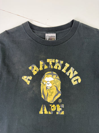 BAPE Camo College Ape Tee Black (USED)