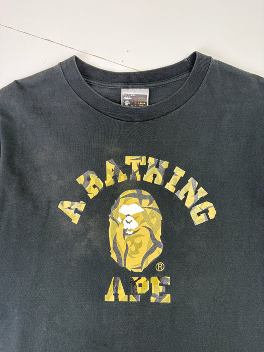 BAPE Camo College Ape Tee Black (USED) | Vitnage Clothing Store Canada