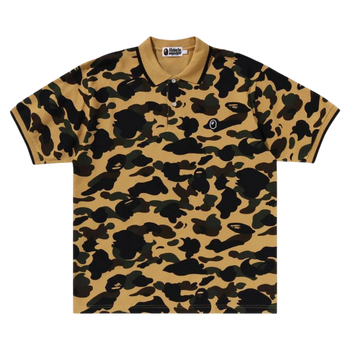 Bape 1st Camo One Point Polo Tee Yellow