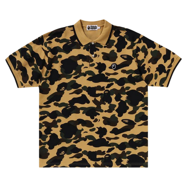 Bape 1st Camo One Point Polo Tee Yellow