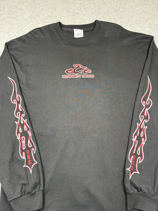 Vintage Orange County Choppers Flame Sleeve L/S Tee Black/Red | Vitnage Clothing Store Canada