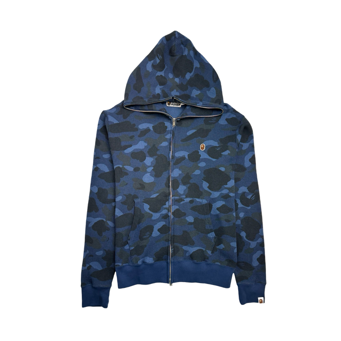 BAPE Color Camo Waffle Hoodie Navy (USED) | Vitnage Clothing Store Canada