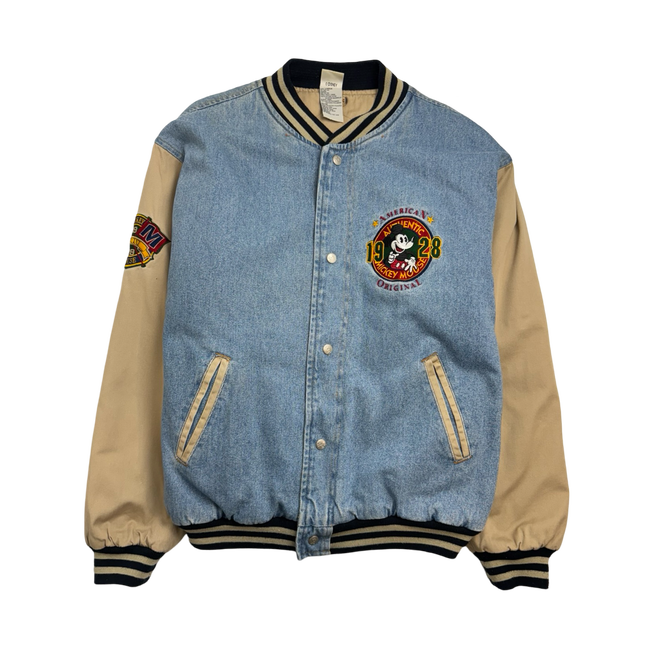 Vintage Mickey Mouse Denim Varsity Jacket