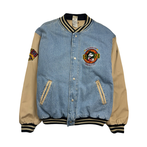 Vintage Mickey Mouse Denim Varsity Jacket | Vintage Clothing Store Canada