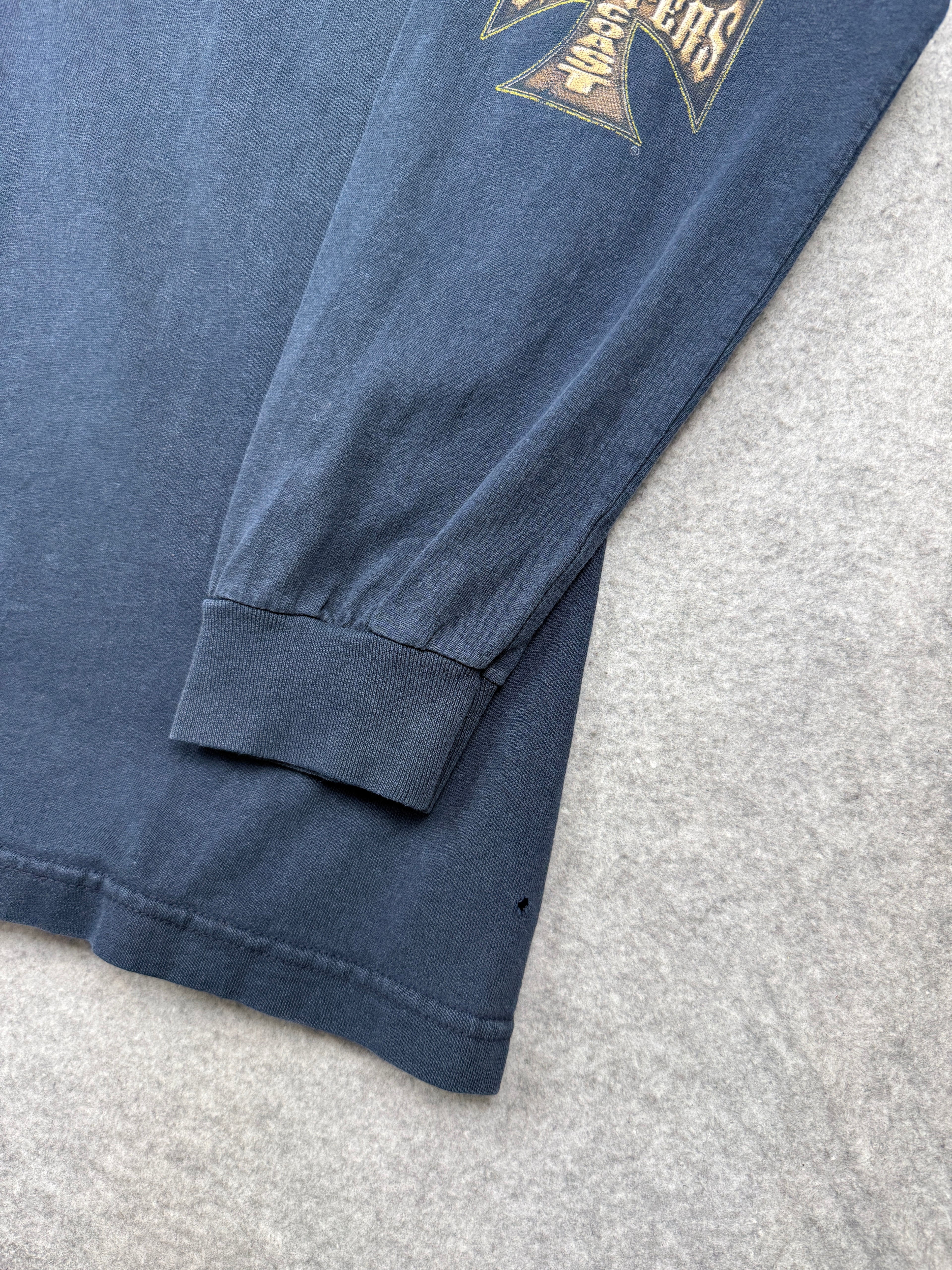 Vintage West Coast Choppers Bike Cross Sleeve L/S Tee Navy