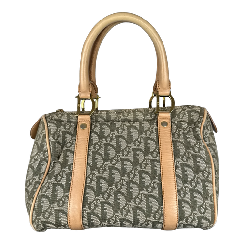 Christian Dior Diorissimo Canvas Boston Bag Green