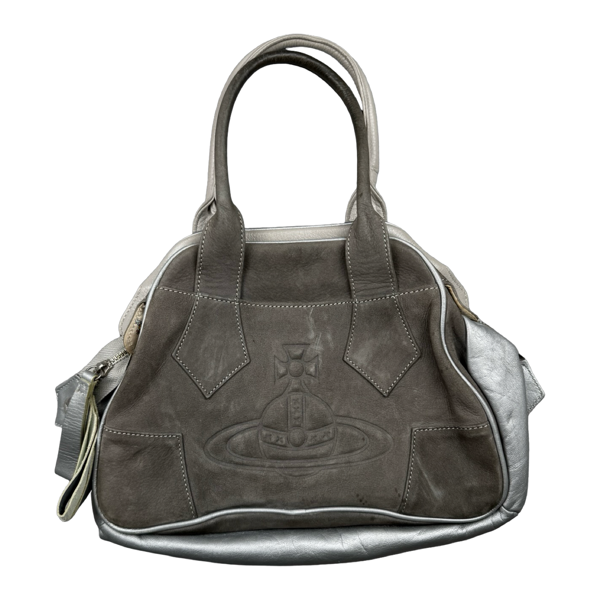 Vivienne Westwood Yasmine Embossed Suede/Leather Split Small Bag
