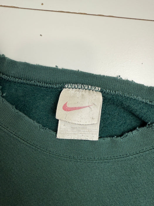 Vintage 90s Nike Mini Side Swoosh Sweatshirt Green | Vitnage Clothing Store Canada