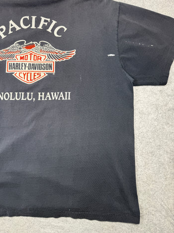Vintage Harley Davidson Honolulu Hawaii Tee Black