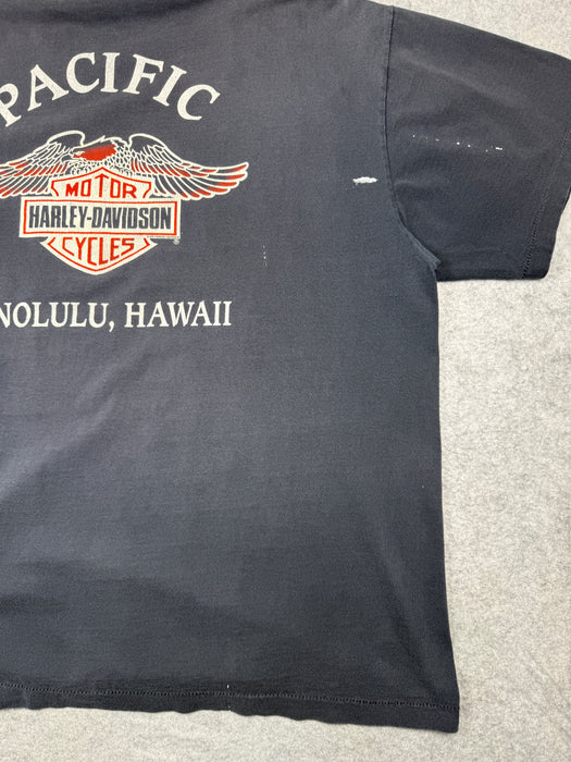 Vintage Harley Davidson Honolulu Hawaii Tee Black | Vitnage Clothing Store Canada