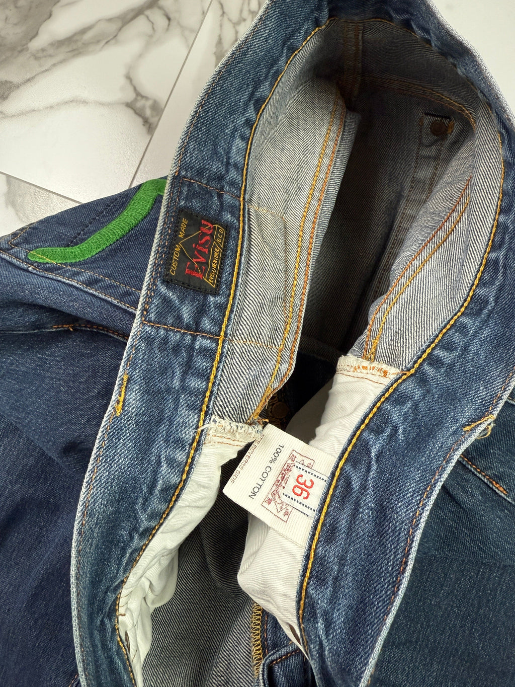 Vintage Evisu Lot 0001 No. 3 Embroidered Double Seagull Denim Pants