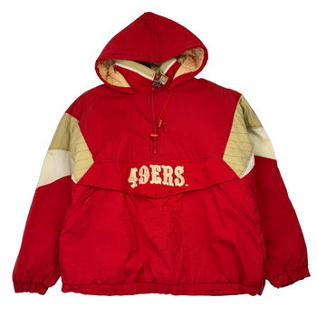 Vintage 90's San Francisco 49ers Hooded Starter Jacket Red