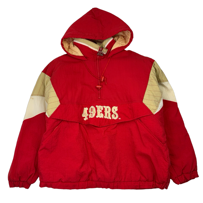 Vintage 90's San Francisco 49ers Hooded Starter Jacket Red