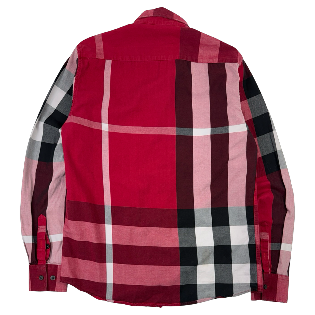 Vintage Burberry Checkered Dress Shirt Red