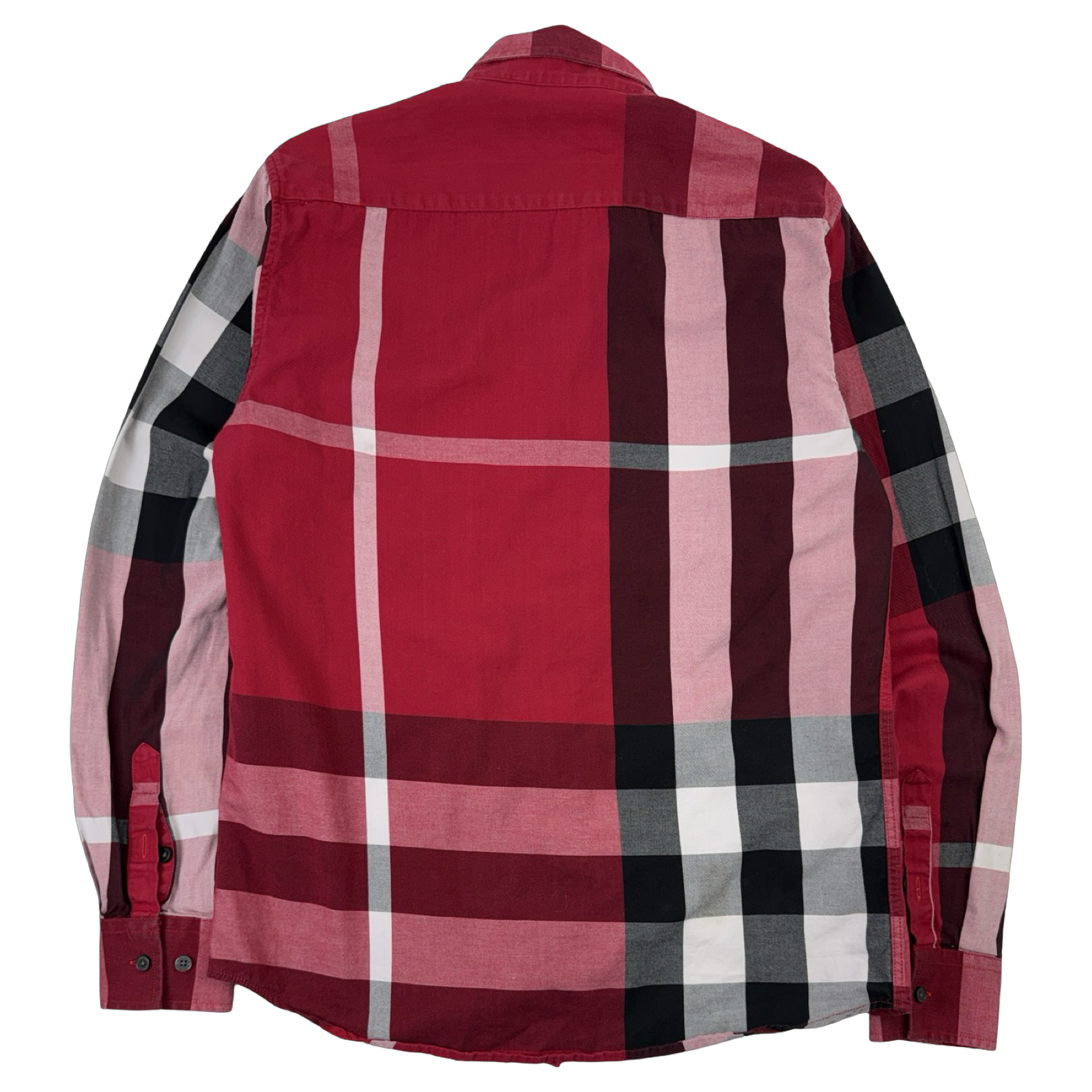 Vintage Burberry Checkered Dress Shirt Red
