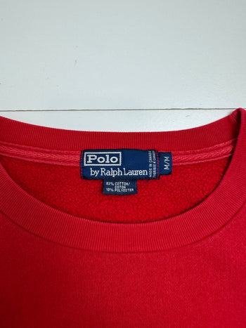 (L) Vintage Ralph Lauren Polo Bear Sweatshirt Red