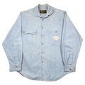 Vintage Harley Davidson Emblem Button Up Shirt Blue