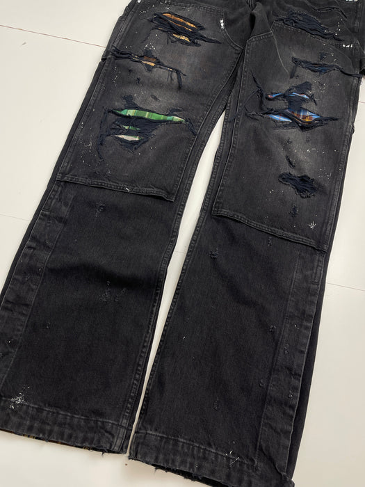 Amiri Distressed Denim Carpenter Pants Black (USED) | Vitnage Clothing Store Canada