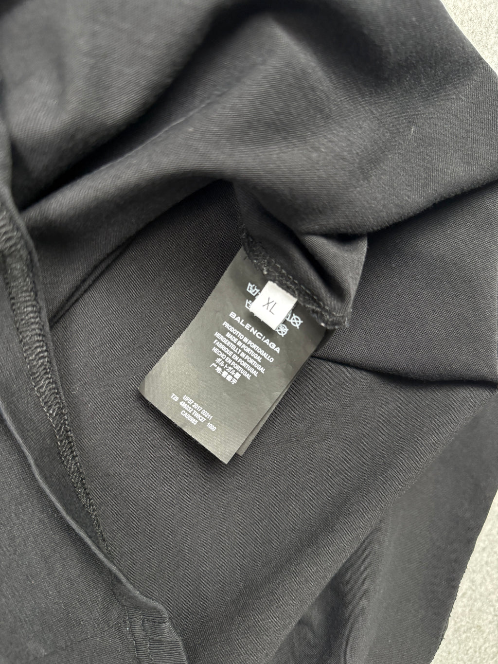 Balenciaga Kering Print Cotton Tee Black
