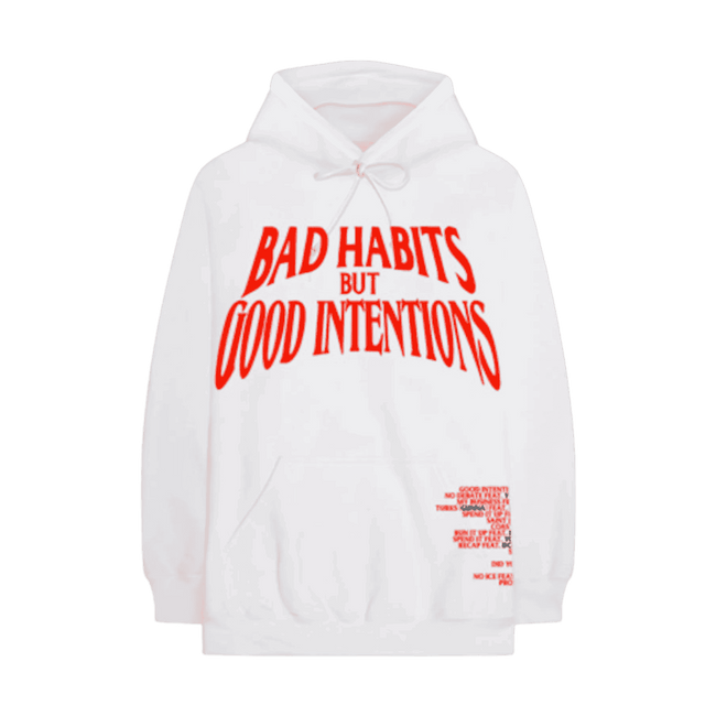 Vlone x Nav Bad Habits Hoodie White ShopDemand