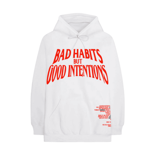 Vlone x Nav Bad Habits Hoodie White | Vintage Clothing Store Canada