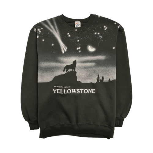 (M) Vintage 90s Yellowstone Nature Sweatshirt Black | Vintage Clothing Store Canada