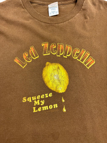 (M) Vintage Led Zeppelin Squeeze My Lemon Tee Brown