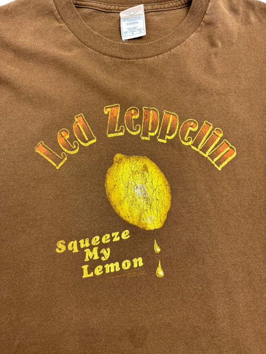 (M) Vintage Led Zeppelin Squeeze My Lemon Tee Brown | Vitnage Clothing Store Canada