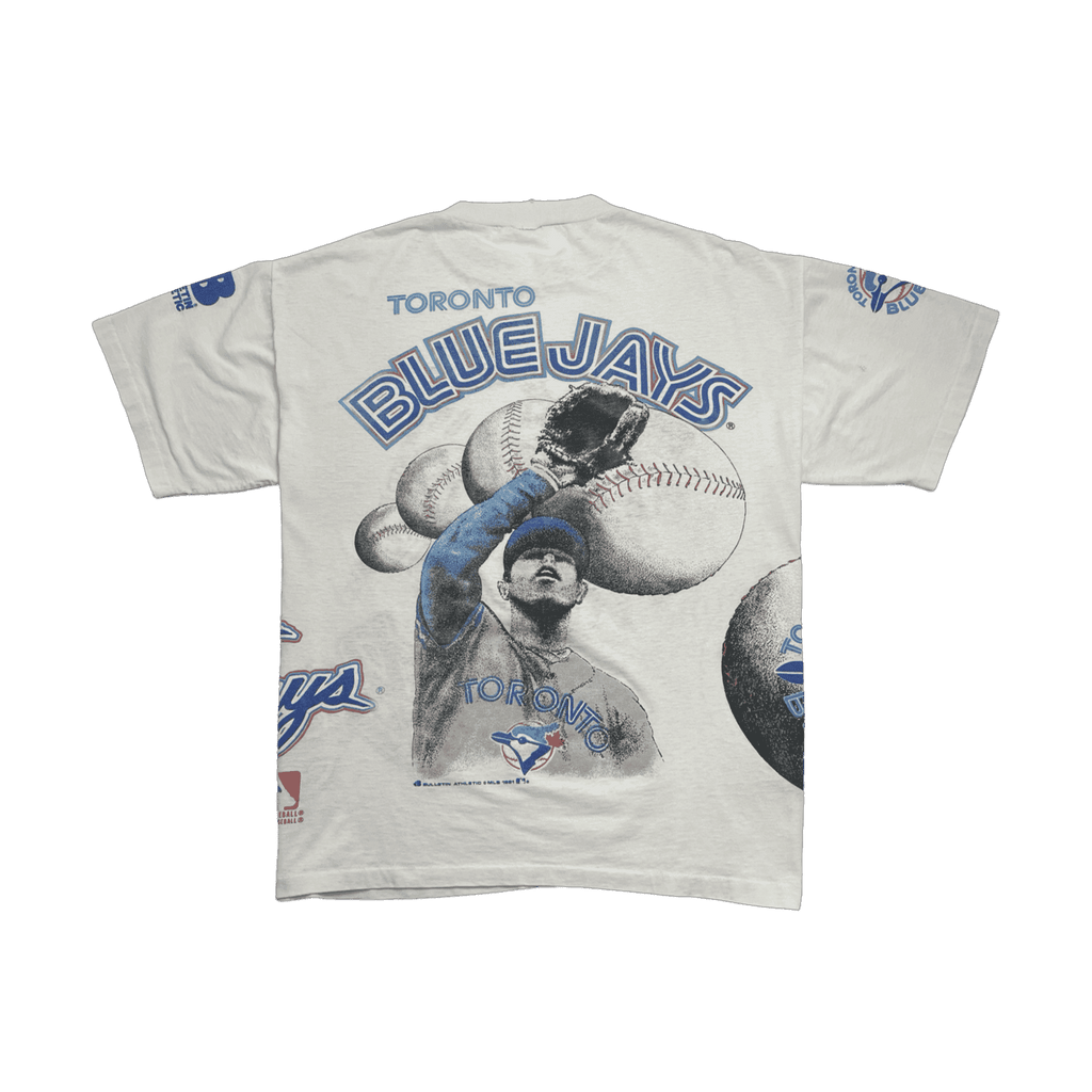 Vintage '91 Bulletin Athletics Toronto Blue Jays AOP Tee White