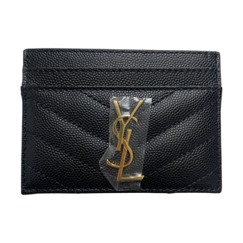 Yves Saint Laurent Gold Hardware Card Holder Black