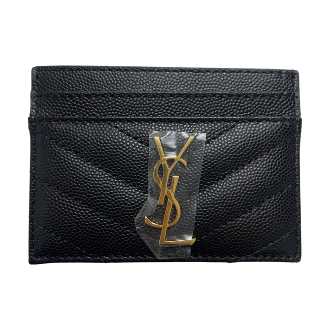 Yves Saint Laurent Gold Hardware Card Holder Black