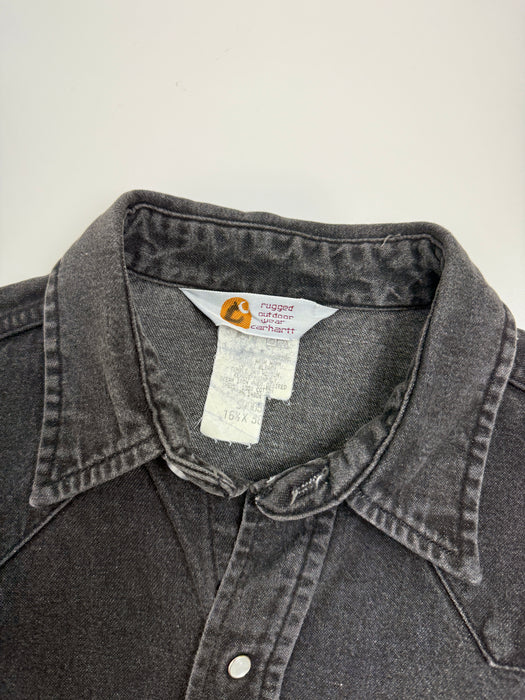Vintage Carhartt Button-up L/S Shirt Black | Vitnage Clothing Store Canada