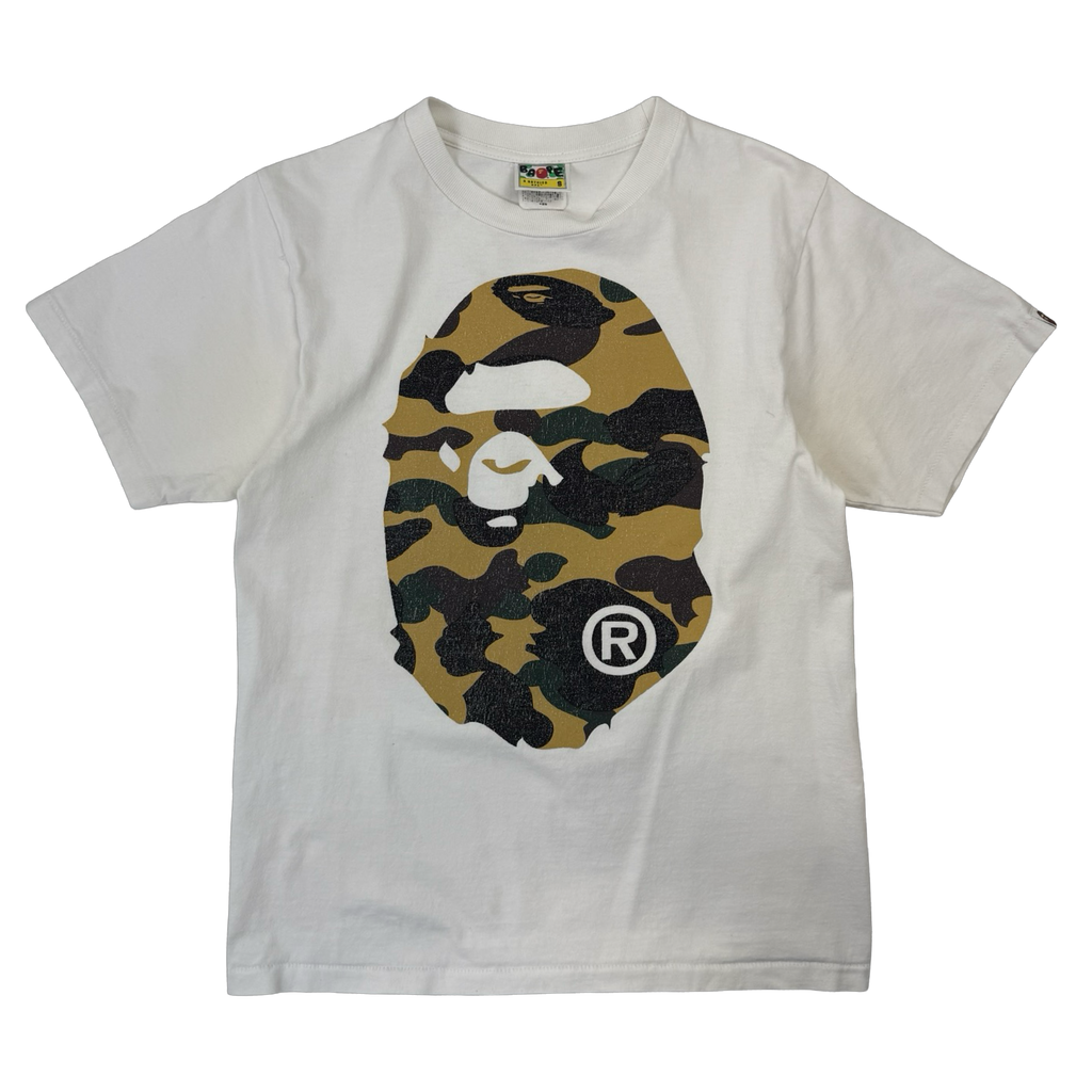 BAPE Camo Big Ape Head Tee White (USED)