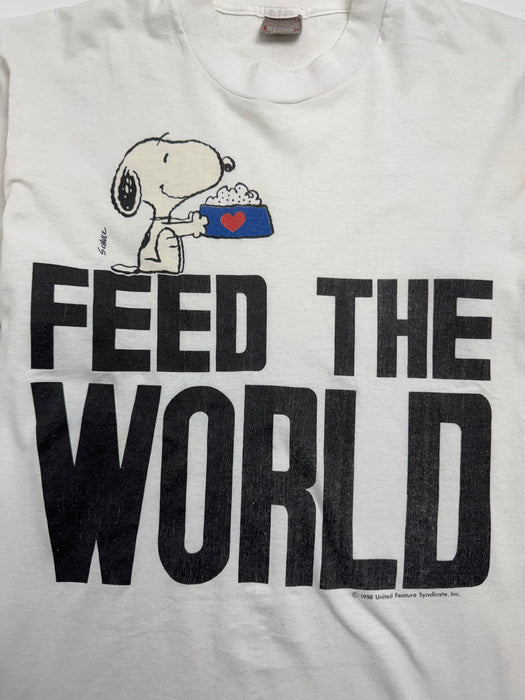 Vintage '58 Snoopy Feed The World Tee White | Vitnage Clothing Store Canada