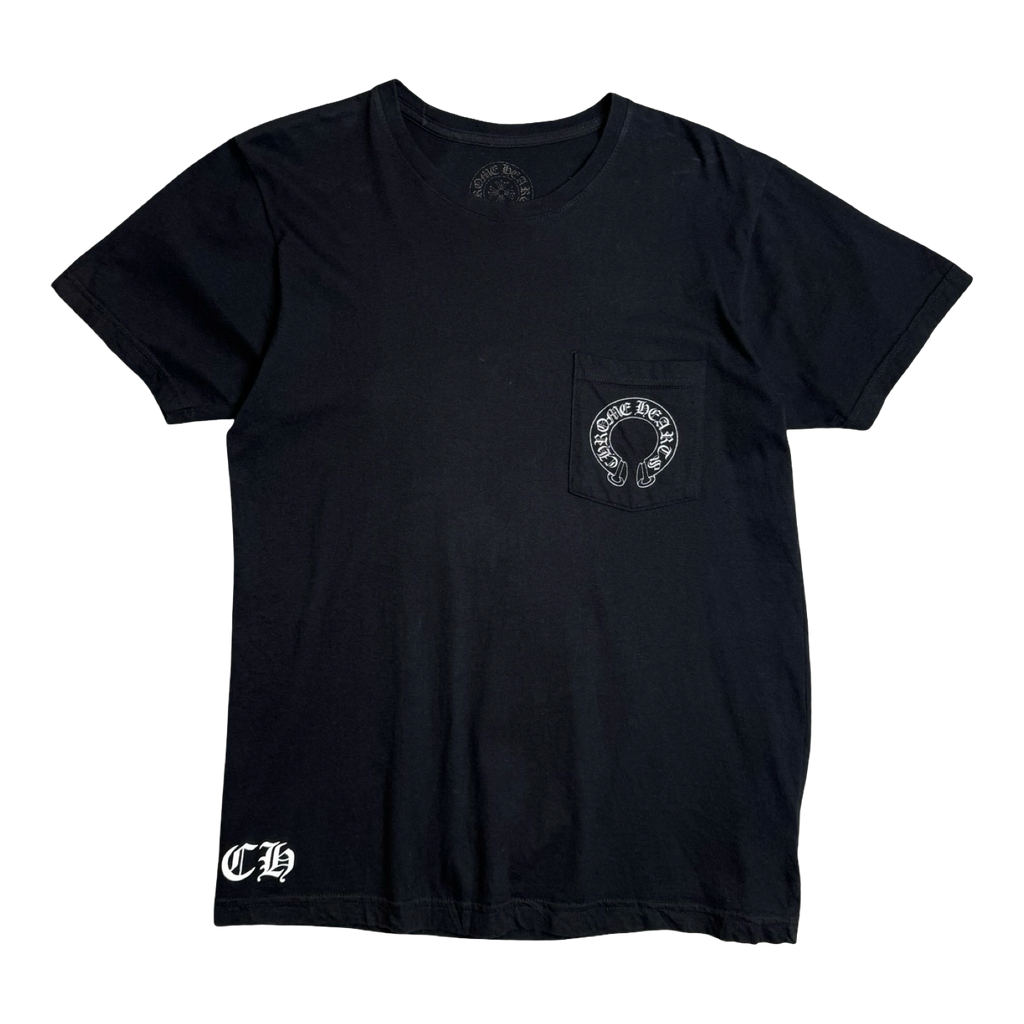 Chrome Hearts Tonal Malibu Floral Cross Pocket Tee Black