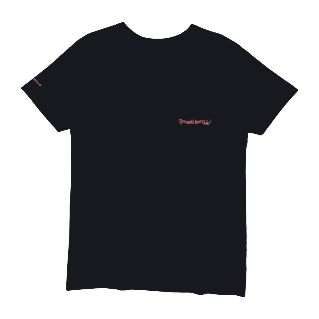 Chrome Hearts Horseshoe Scroll Logo Pocket Tee Black/Red