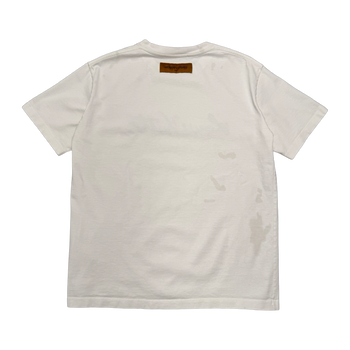Louis Vuitton Embroidered Cursive Logo Tee White (USED)