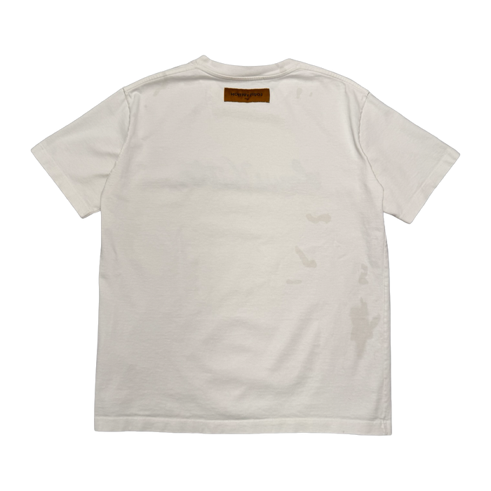 Louis Vuitton Embroidered Cursive Logo Tee White (USED) | Vitnage Clothing Store Canada