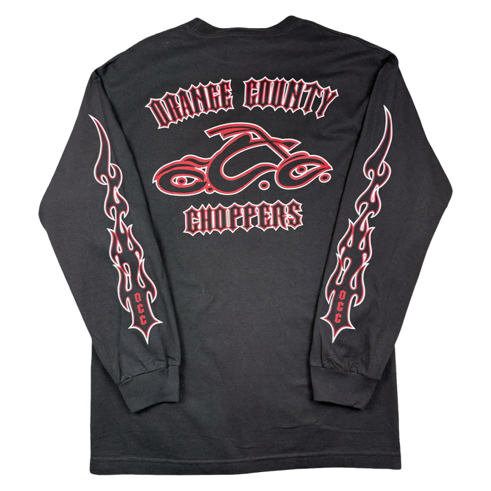 Vintage Orange County Choppers Flame Sleeve L/S Tee Black/Red | Vitnage Clothing Store Canada