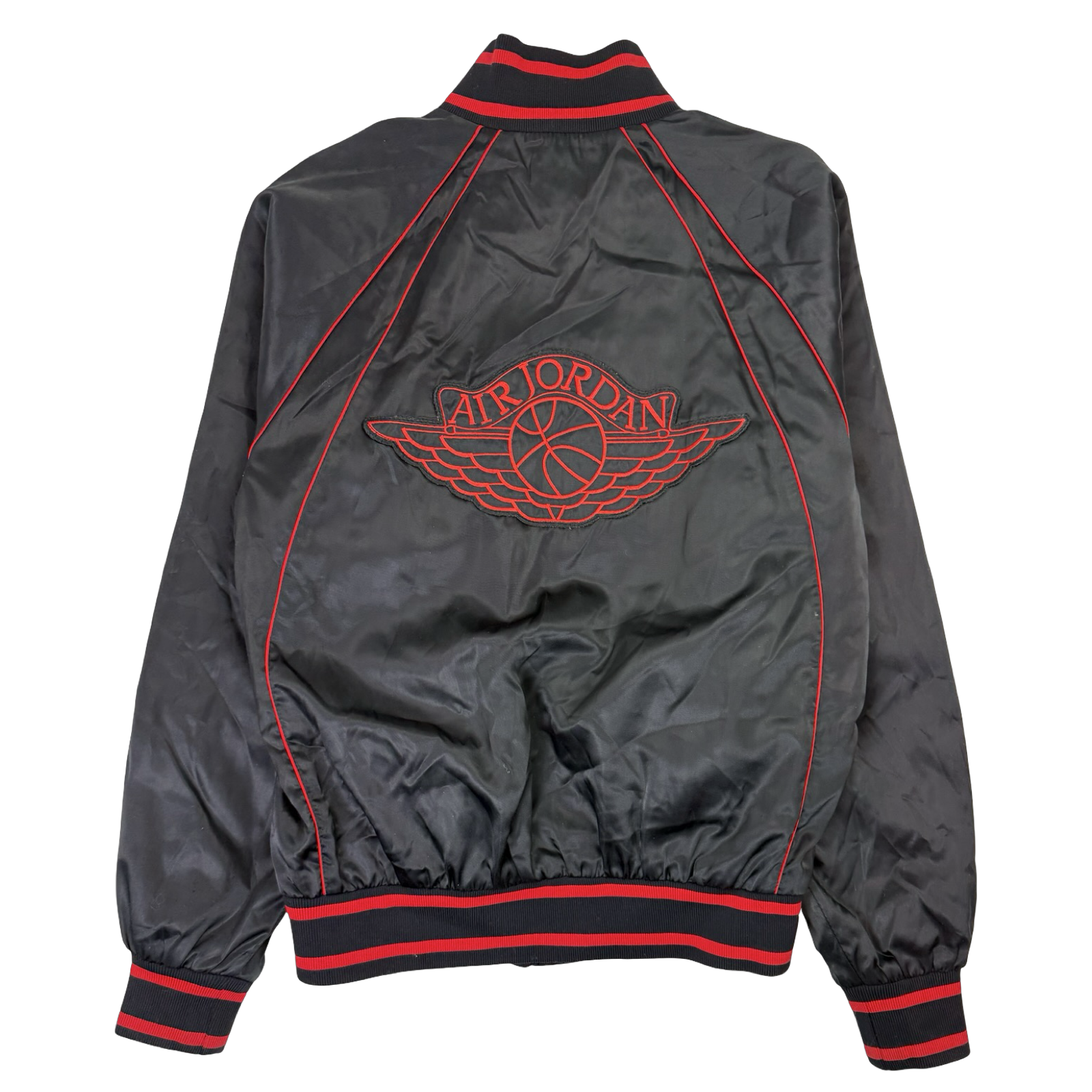 Vintage Nike Air Jordan 1 Wings Satin Jacket Black/Red