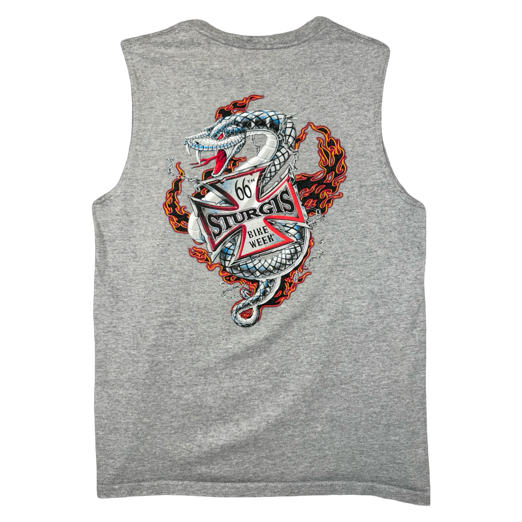Vintage Sturgis 66th Bike Week Tank Top Tee Grey