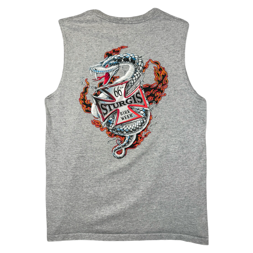 Vintage Sturgis 66th Bike Week Tank Top Tee Grey | Vintage Clothing Store Canada