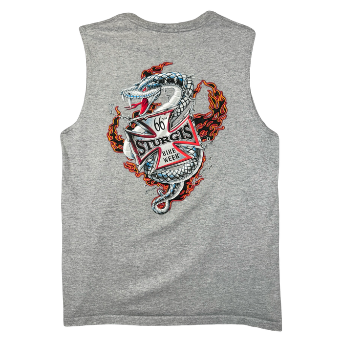 Vintage Sturgis 66th Bike Week Tank Top Tee Grey | Vitnage Clothing Store Canada