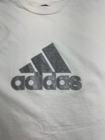 (L) Vintage 90s Adidas Tee White