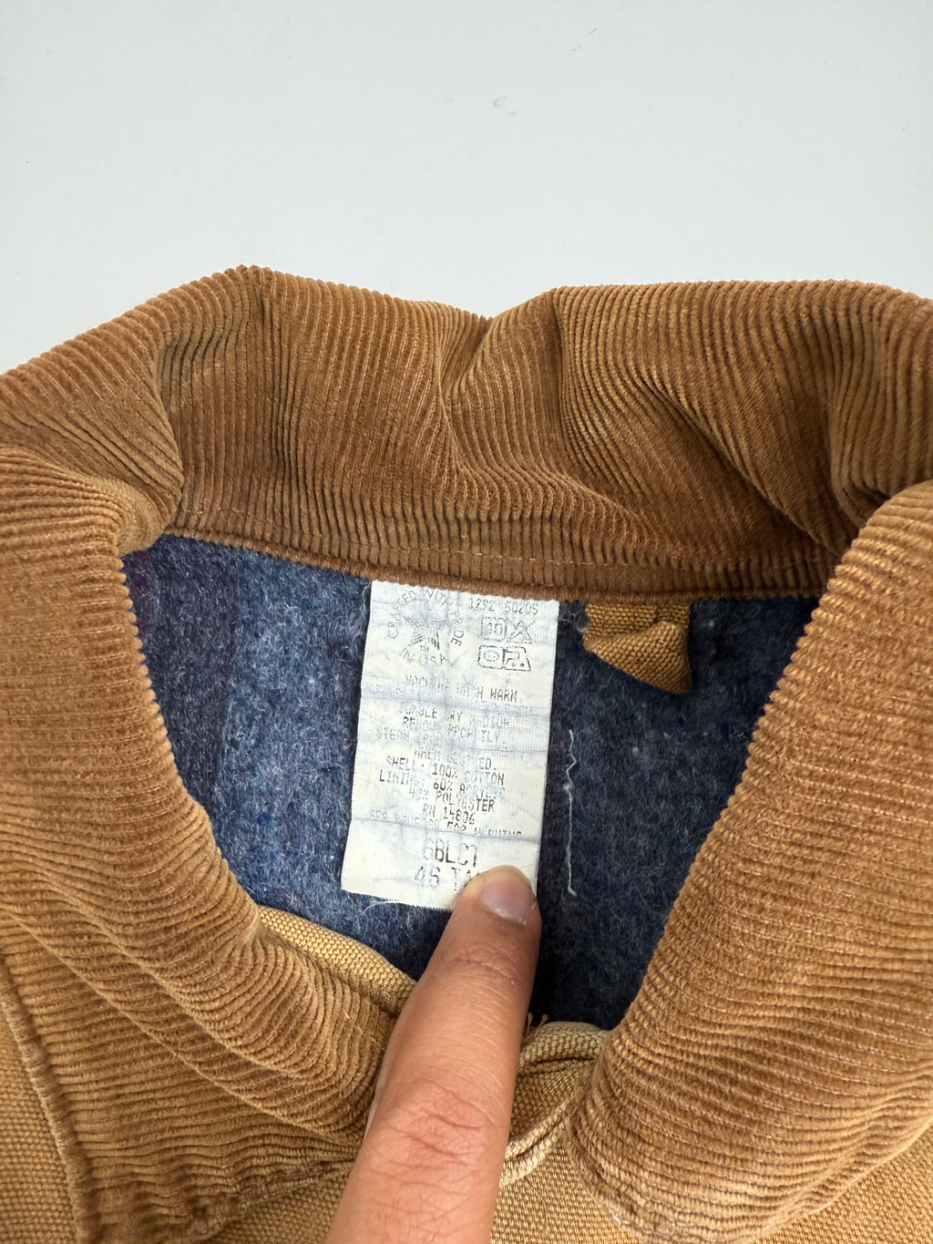 Vintage 90s Carhartt Lined Chore Corporate Work Jacket Tan