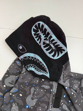 BAPE Space Camo Shark Full Zip Hoodie Black (USED)